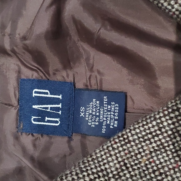 Old Navy Brown Tweed Pea Coat XS Extra Small - Picture 2 of 10